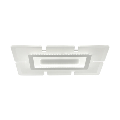 Rectangular LED Flush Light Minimalist Acrylic Ultrathin Ceiling Lamp in Warm/White for Dining Room