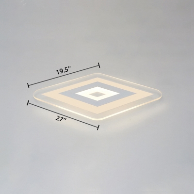Ultrathin Ceiling Light Modernism Concise Eye Protection Acrylic LED Flush Mount in White for Bedroom