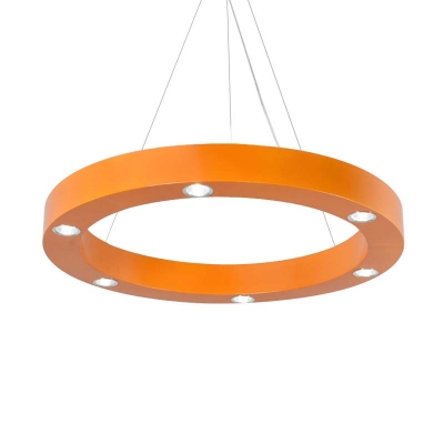 Ring Shape 6-LED Flush Ceiling Light Orange/Yellow Metal Ceiling Lamp for Corridor