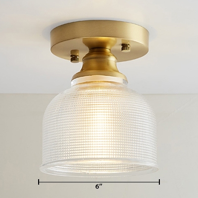 1 Bulb Bowl Semi Flush Mount Light, Industrial Indoor Lighting Fixtures