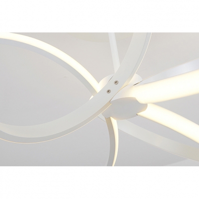 3 Halo Ring Semi Flush Ceiling Light Modern Design Metal LED Lighting Fixture in White