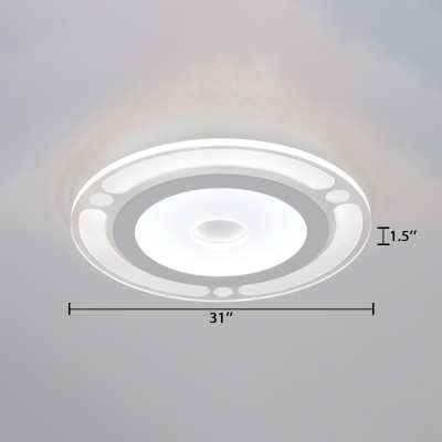 Acrylic Round Disc Shade Ceiling Light Simple Concise Ultrathin LED Flushmount in Warm/White