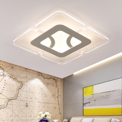 Super-thin Flush Light Contemporary Acrylic Ceiling Flush Mount in Integrated LED for Living Room