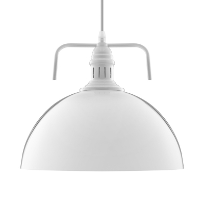 White Finished 7'' Wide Metal Dome Shade Barn LED Mini Pendant Lamp