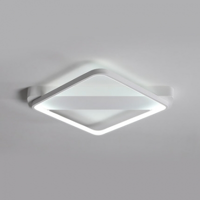 White Square Ceiling Light Nordic Style Metal Surface Mount LED Lights for Sitting Room Hallway
