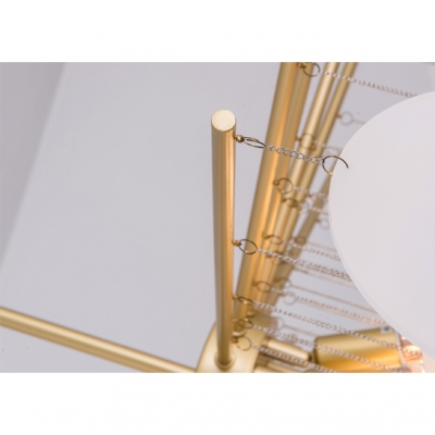 Sputnik Chandelier with Acrylic Disc Decoration Designer Style Hanging Light in Gold
