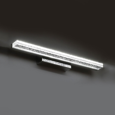 Acrylic Vanity Light with Linear Shape Modern Chic LED Wall Lamp in Stainless for Bathroom