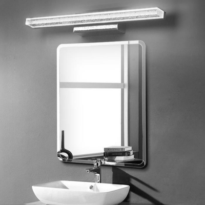 Acrylic Vanity Light with Linear Shape Modern Chic LED Wall Lamp in Stainless for Bathroom