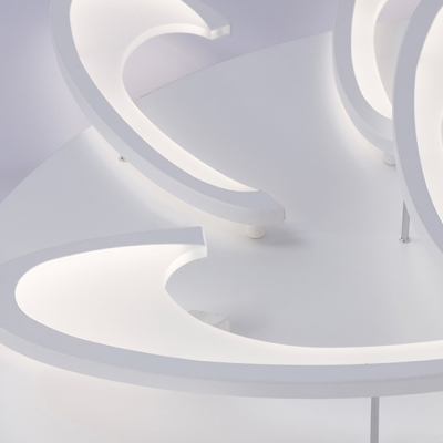 Acrylic Windmill LED Semi Flush Mount Stylish Modern Multi Light Decorative Lighting Fixture in White