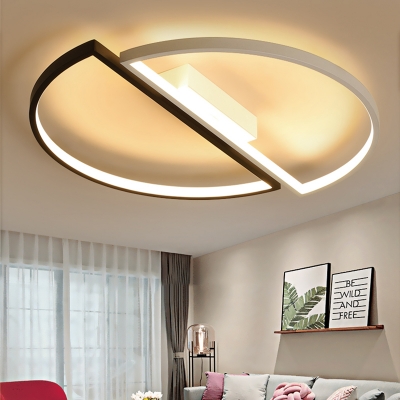 Minimalist Super-thin Flush Light Acrylic LED Ceiling Lamp in Black and White for Dining Room