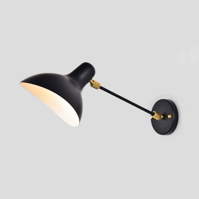 Modern Design Duckbill Wall Lamp Metal Single Bulb Wall Mount Light in Black for Study Room