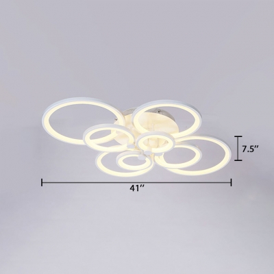 Tiered Ring Ceiling Lamp with Acrylic Shade Modernism Concise Multi Light LED Semi Flush Light