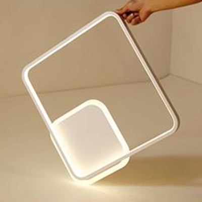 White Square LED Flushmount Contemporary Metal Ceiling Fixture for Entrance Aisle