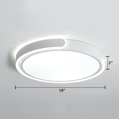 White Ultra Thin Round Flush Light Simplicity Acrylic Surface Mount Ceiling Light for Sitting Room
