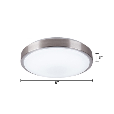 Acrylic Bowl Ceiling Lamp Minimalist Concise LED Flush Light Fixture in Warm/White for Office