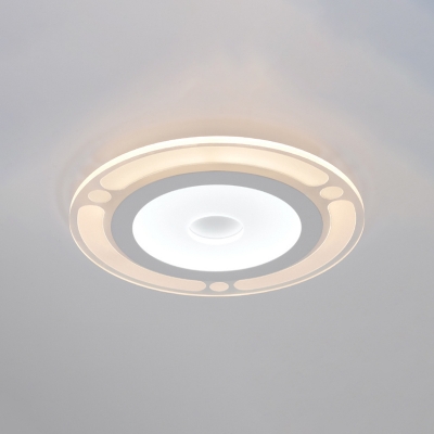 Acrylic Round Disc Shade Ceiling Light Simple Concise Ultrathin LED Flushmount in Warm/White