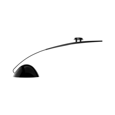 Black Arched Semi Flush Light Minimalist Modernism Metal Single Light Indoor Lighting Fixture