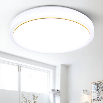 Drum LED Flush Light Nordic Style Simple Acrylic Lampshade Ceiling Fixture in Warm/White
