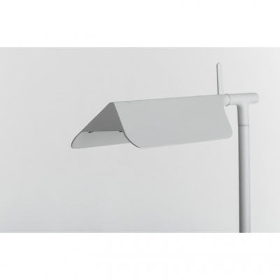 Metallic Folded Floor Lamp Simplicity Concise Single Head Standing Light in White for Office Studio