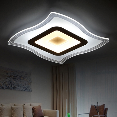 Modern Fashion Ultrathin Flush Light Acrylic LED Ceiling Fixture in Warm/White for Sitting Room