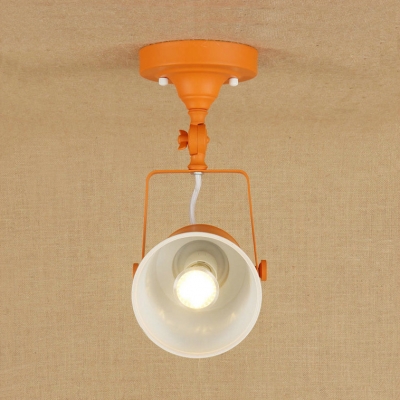 Rotatable 1 Head Bell Semi Flush Mount Colorful Modern Metal Spotlight for Children Bedroom Hallway