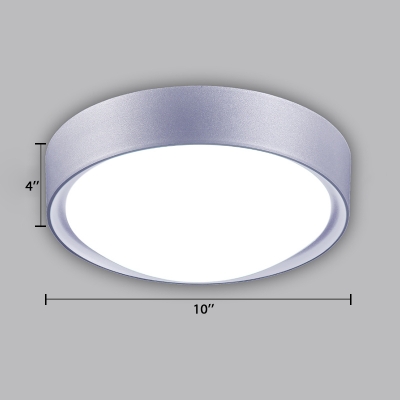 Round LED Flushmount Contemporary Concise Acrylic 1 Light Ceiling Lamp in Silver for Living Room