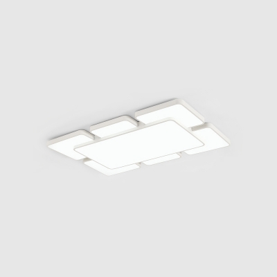 White Super-thin Ceiling Light Contemporary Eye Protection Metallic LED Flush Light Fixture