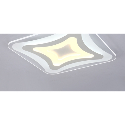 White Ultrathin Square Flushmount Modern Fashion Metallic Energy Saving LED Flush Light