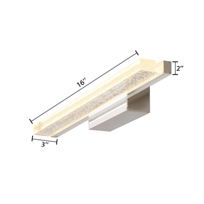 Acrylic Vanity Light with Linear Shape Modern Chic LED Wall Lamp in Stainless for Bathroom