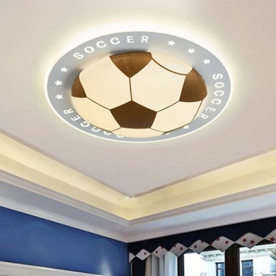 Black Football Led Flush Mount Modern Acrylic Lighting Fixture For