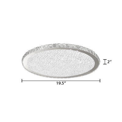 Crystal Round LED Flush Mount Luxury Modern Flush Ceiling Light in Warm/White for Restaurant
