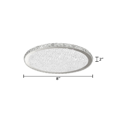 Crystal Round LED Flush Mount Luxury Modern Flush Ceiling Light in Warm/White for Restaurant