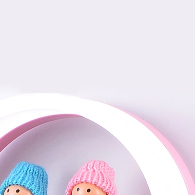 Halo Ring LED Wall Lamp with Cute Girls Decoration Nursing Room Acrylic Shade Sconce Light