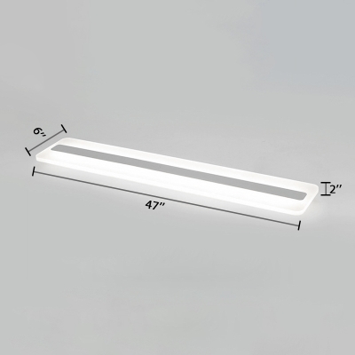 Minimalist Linear Flush Mount Lighting Acrylic LED Ceiling Fixture in Warm/White for Corridor