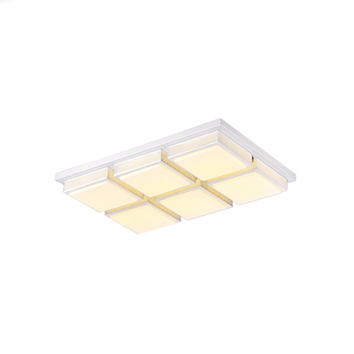 Modern Chic Cube Ceiling Lamp with Acrylic Shade Decorative Surface Mount LED Light in White