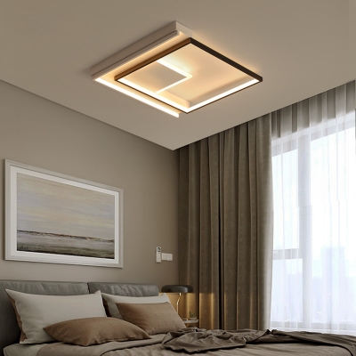 Modern Fashion Squared Flush Lighting Acrylic Shade LED Ceiling Lamp in Neutral Light