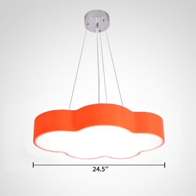 Orange/Pink Cloud Suspended Light Acrylic Decorative LED Hanging Lamp for Amusement Park