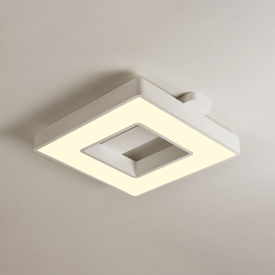 Single Square LED Flush Light Monochromatic Acrylic Decorative Ceiling Flush Mount in Warm/White