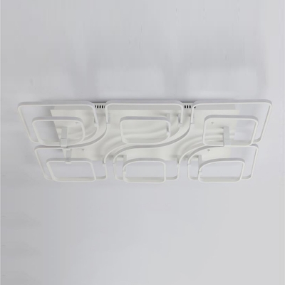 Super-thin Ceiling Fixture with Geometric Pattern Post Modern Acrylic 12-LED Semi Flush Light
