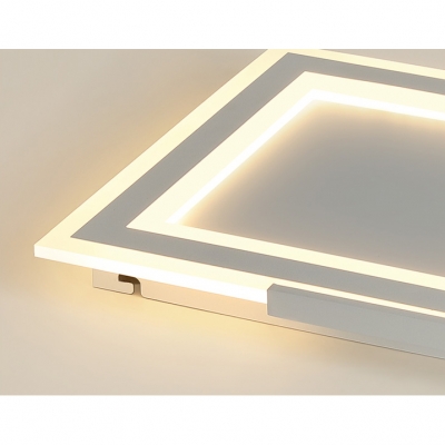 White Square Ceiling Fixture with Acrylic Shade Nordic Style Surface Mount LED Light for Hotel Hall