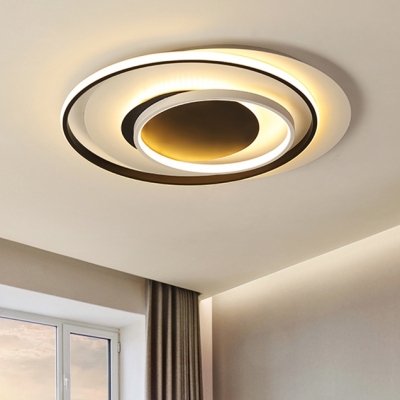 Acrylic 2 Ring Flush Light Fixture, Flush Ceiling Light Fixtures Modern