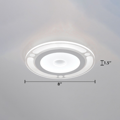 Acrylic Round Disc Shade Ceiling Light Simple Concise Ultrathin LED Flushmount in Warm/White