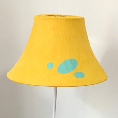 Bell 1 Head Floor Light with Lovely Dinosaur Base Yellow Fabric Shade Standing Light for Kids Bedside