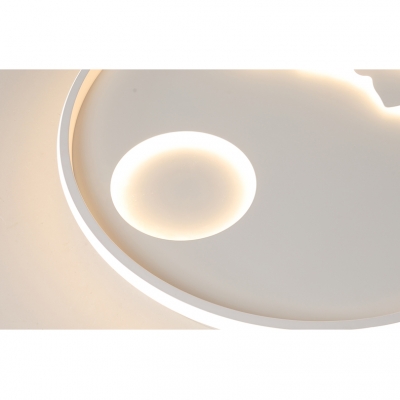 Concise Circular Flush Light Fixture with Mountain View Metal LED Ceiling Lamp in Warm/White