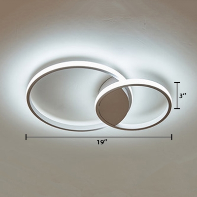 Minimalist Circle Lighting Fixture Metal LED Flush Mount in Warm/White/Neutral for Corridor Bedroom