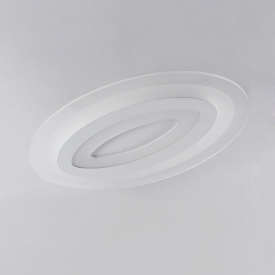Acrylic Ultrathin Ellipse Flush Mount Modernism Surface Mount LED Light in White for Study Room