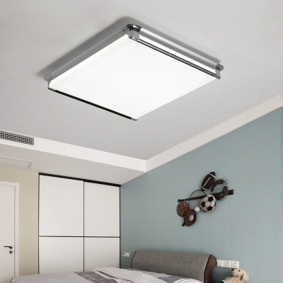 Contemporary Square LED Flush Mount Aluminum Ceiling Fixture in Warm/White for Balcony