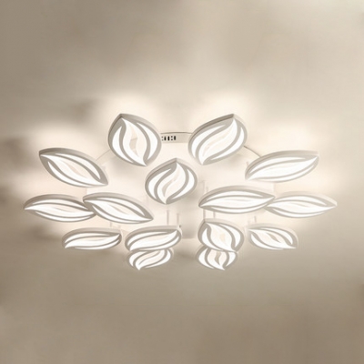 Modernism 2 Tiers Petal Ceiling Lamp Acrylic Multi Lights LED Ceiling Flush Mount in White