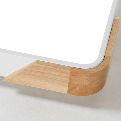 Wooden Squared LED Lighting Fixture Modernism Nordic Flush Light in Warm/White for Dining Room