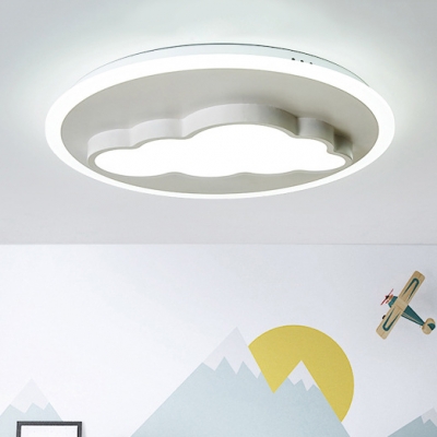 Cute Metallic LED Flush Mount with Cloud Shape Modern White Flush Ceiling Light for Nursing Room